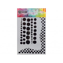 Dylusions Stencil Chequered Dots 5x8 by Crafters Workshop *